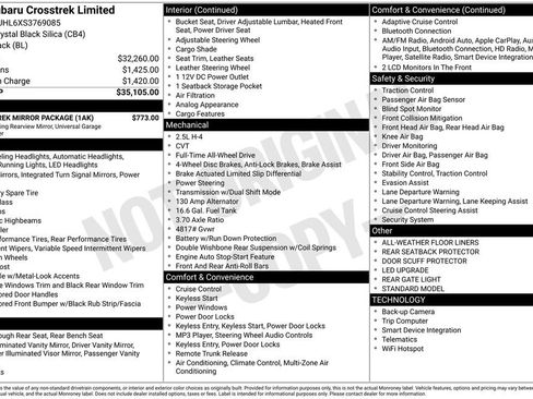 Certified 2025 Subaru Crosstrek 2.5i Limited w/ Crosstrek Mirror Package image 44
