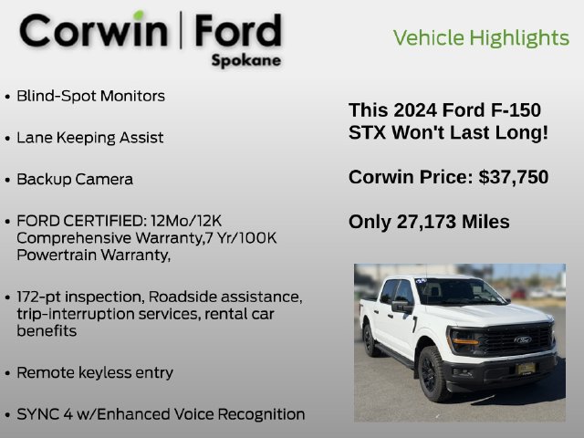 Certified 2024 Ford F150 STX w/ Equipment Group 201A FX4 AWD/4WD image 7