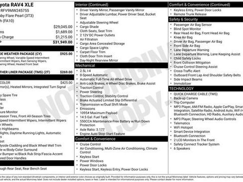 Used 2021 Toyota RAV4 XLE w/ XLE Grade Weather Package AWD/4WD image 30