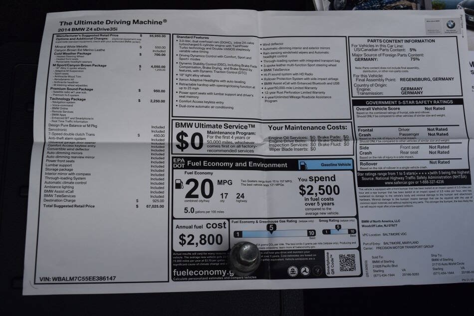 Used 2014 BMW Z4 sDrive35i RWD image 79