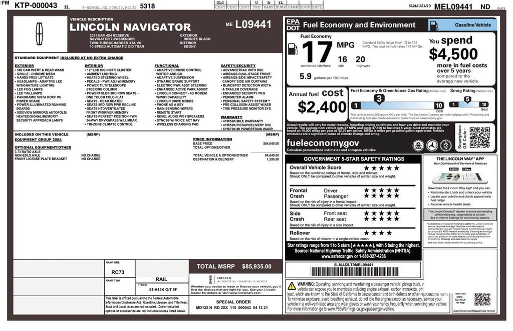 Used 2021 Lincoln Navigator Reserve AWD/4WD image 6