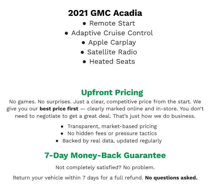 Used 2021 GMC Acadia Denali w/ Trailering Package AWD/4WD image 2