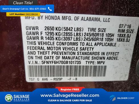 Used 2016 Honda Pilot EX-L image 17