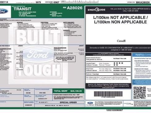 Used 2021 Ford Transit 250 Medium Roof w/ Load Area Protection Package image 6