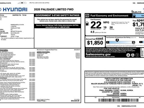 Used 2020 Hyundai Palisade Limited FWD image 3