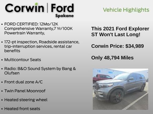 Used 2021 Ford Explorer ST w/ ST Street Pack image 12