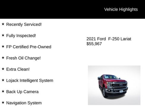 Used 2021 Ford F250 Lariat w/ Chrome Package image 2
