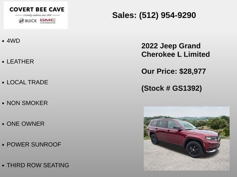 Used 2022 Jeep Grand Cherokee L Limited AWD/4WD image 6