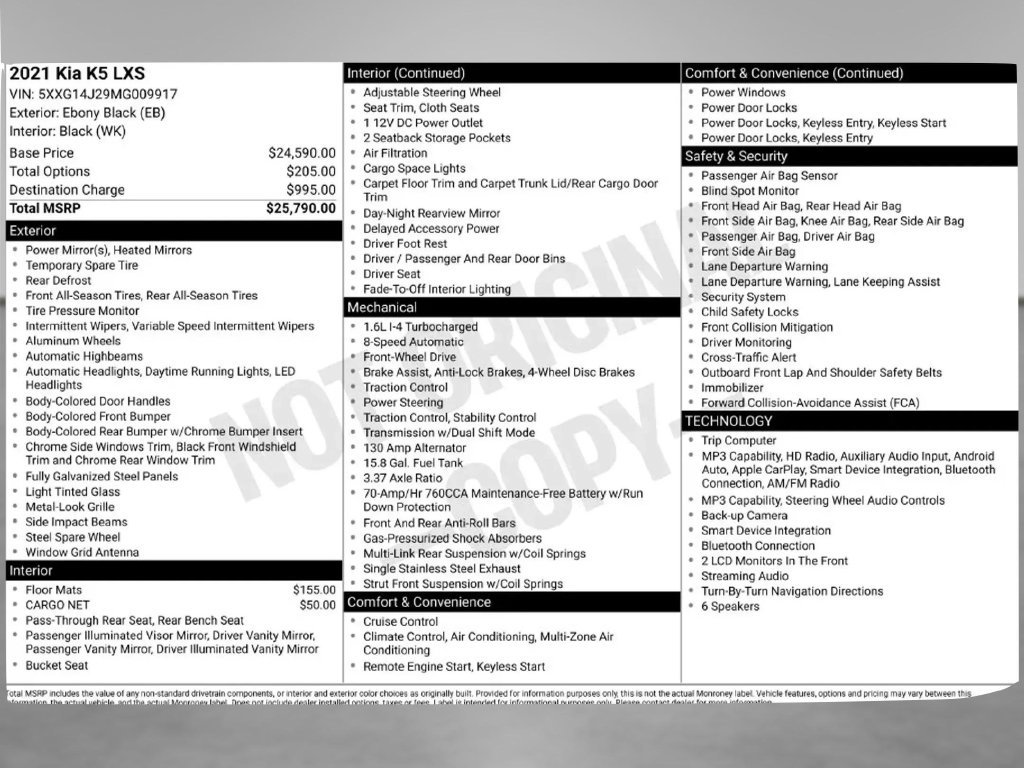 Used 2021 Kia K5 LXS FWD image 2