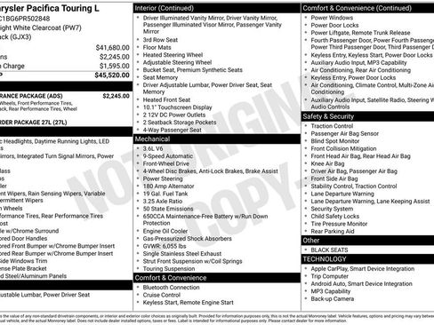 Used 2023 Chrysler Pacifica Touring-L w/ S Appearance Package image 39