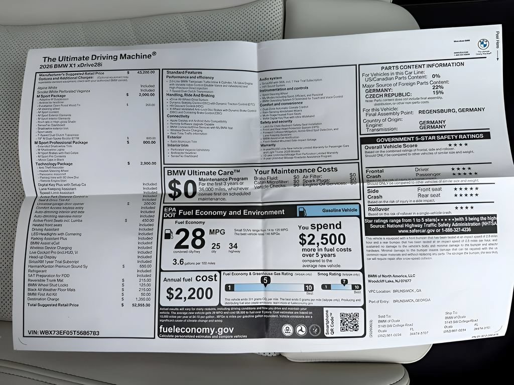 New 2026 BMW X1 xDrive28i w/ Technology Package AWD/4WD image 25