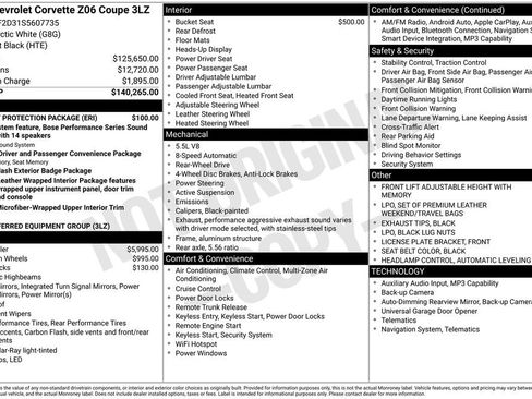 Used 2025 Chevrolet Corvette Z06 w/ Battery Protection Package RWD image 8