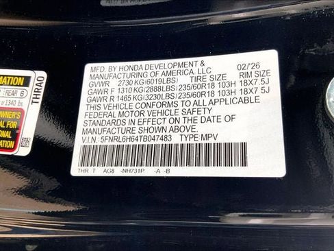 New 2026 Honda Odyssey EX-L image 20