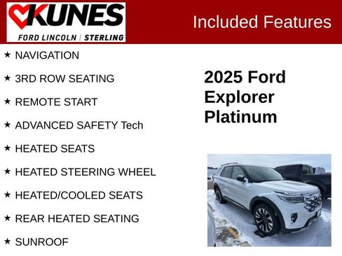 Used 2025 Ford Explorer Platinum w/ Ultimate Package image 2
