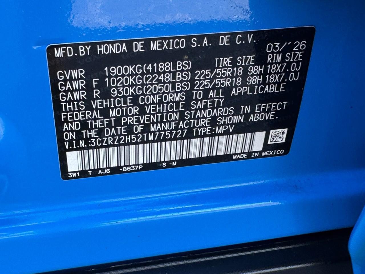 Certified 2026 Honda HR-V Sport image 25