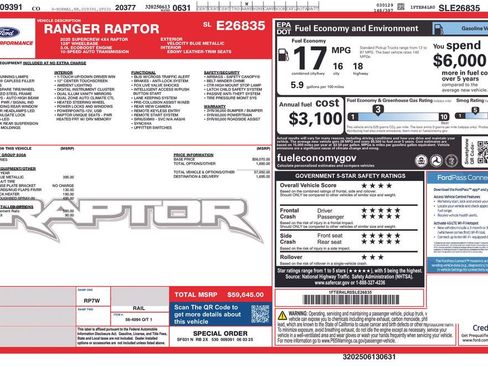 Certified 2025 Ford Ranger Raptor AWD/4WD image 46