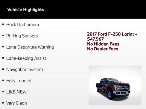 Used 2017 Ford F250 Lariat w/ Chrome Package AWD/4WD image 4