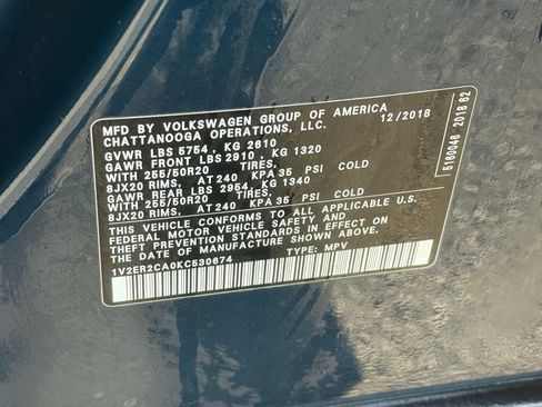 Used 2019 Volkswagen Atlas SEL FWD image 40