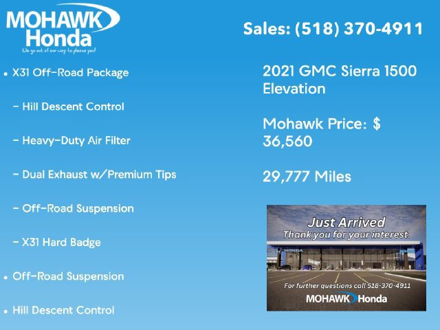 Used 2021 GMC Sierra 1500 Elevation w/ X31 Off-Road Package AWD/4WD image 3