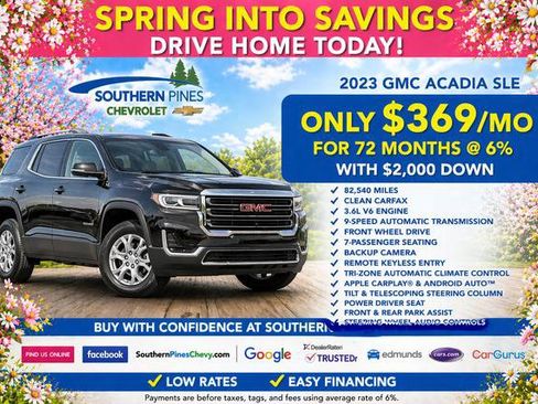 Used 2023 GMC Acadia SLE w/ Driver Convenience Package FWD image 2