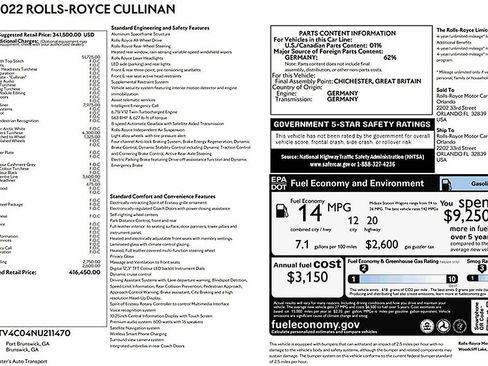 Used 2022 Rolls-Royce Cullinan w/ Cullinan Package AWD/4WD image 99