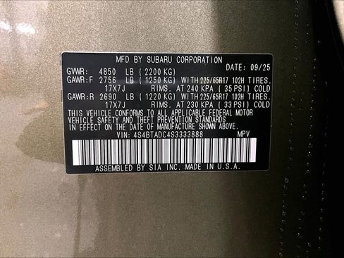 New 2025 Subaru Outback Premium image 19