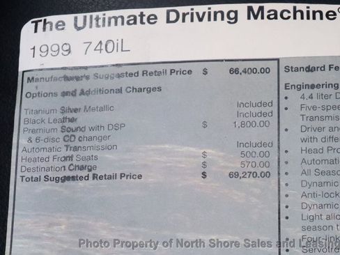 Used 1999 BMW 740iL RWD image 66