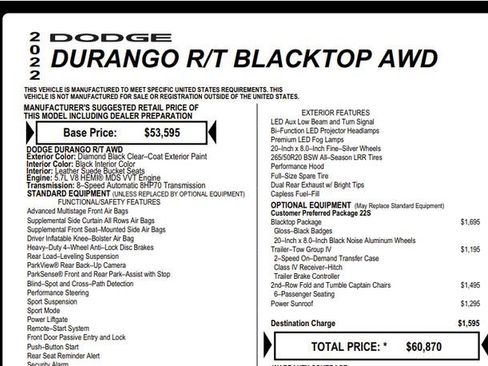 Used 2022 Dodge Durango R/T w/ Blacktop Package image 3