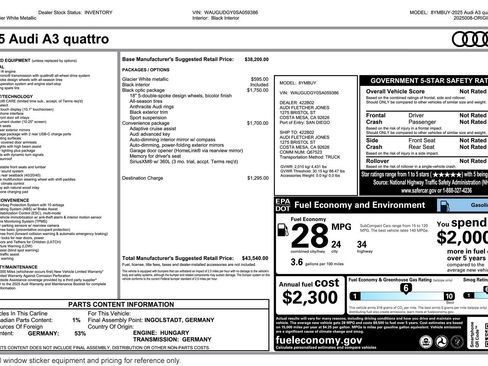 Used 2025 Audi A3 2.0T Premium w/ Black Optic Package image 3