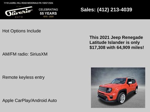 Used 2021 Jeep Renegade Latitude AWD/4WD image 5