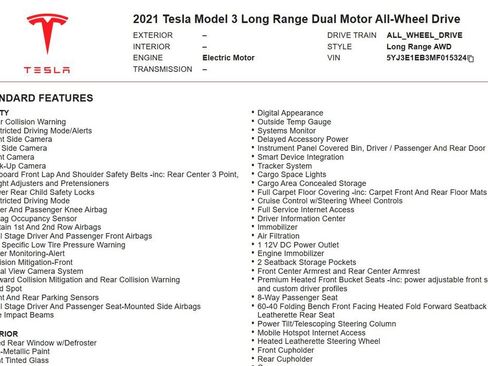 Used 2021 Tesla Model 3 Long Range AWD/4WD image 15