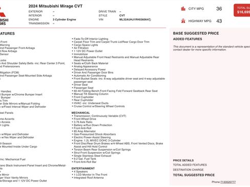 Used 2024 Mitsubishi Mirage LE image 4
