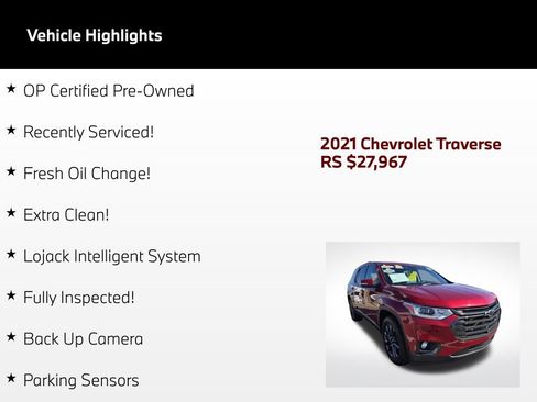 Used 2021 Chevrolet Traverse RS FWD image 2