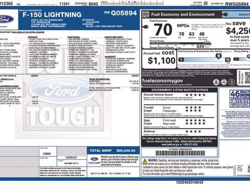 Certified 2024 Ford F150 Lightning Lariat image 3