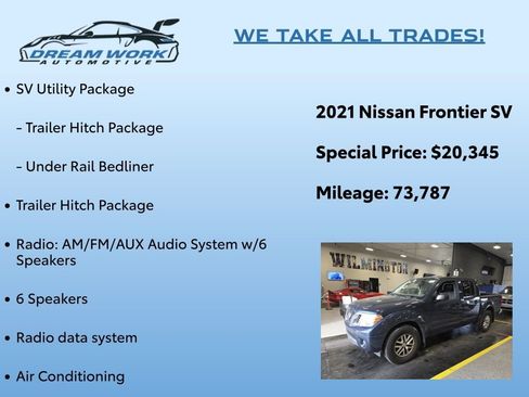 Used 2021 Nissan Frontier SV w/ SV Utility Package image 2