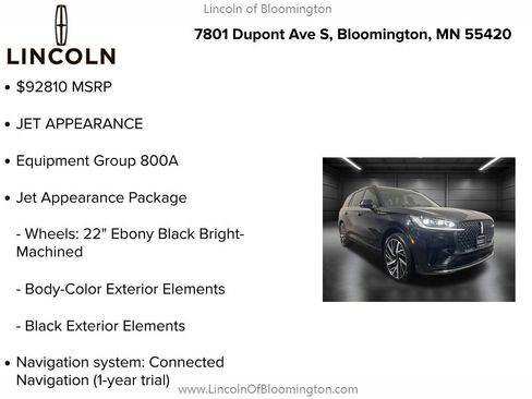 Certified 2025 Lincoln Aviator Black Label w/ Jet Appearance Package image 6