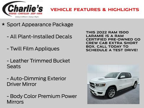 Certified 2022 RAM 1500 Laramie w/ Sport Appearance Package AWD/4WD image 20