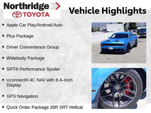 Used 2019 Dodge Challenger SRT Hellcat w/ Widebody Package RWD image 2