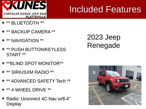 Used 2023 Jeep Renegade Latitude AWD/4WD image 2