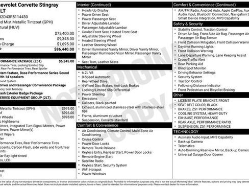Used 2024 Chevrolet Corvette Stingray Preferred Cpe w/ Z51 Performance Package RWD image 11
