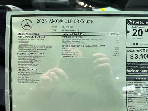 Used 2026 Mercedes-Benz GLE 53 AMG 4MATIC Coupe image 17