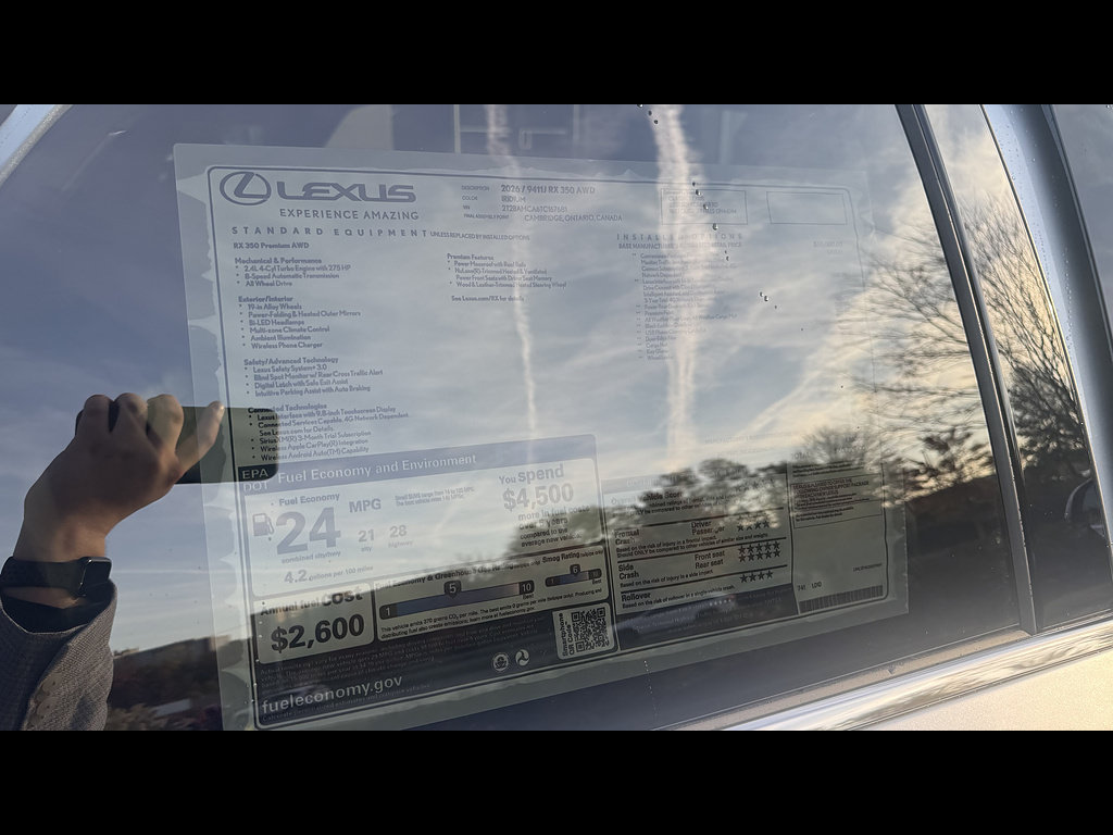 New 2026 Lexus RX 350 Premium w/ Convenience Package AWD/4WD image 6