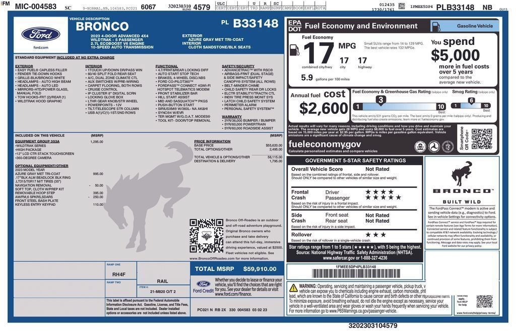 Used 2023 Ford Bronco Wildtrak AWD/4WD image 25