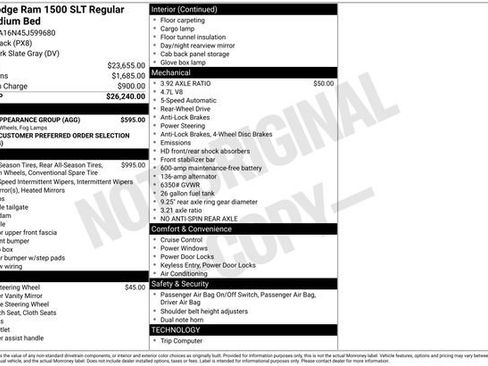 Used 2005 Dodge Ram 1500 Truck SLT w/ Sport Appearance Group RWD image 6