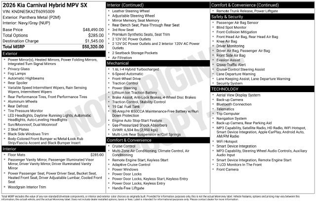 Used 2026 Kia Carnival SX FWD image 51