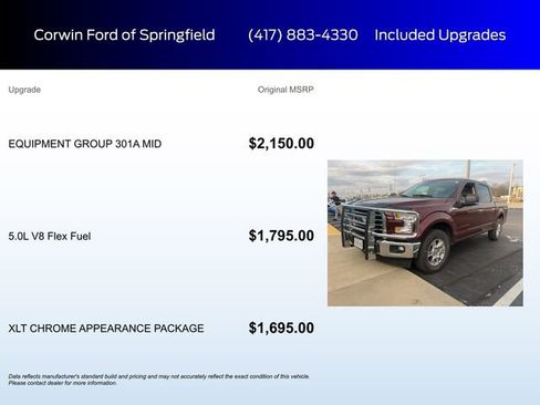 Used 2017 Ford F150 XLT w/ Equipment Group 301A Mid image 5