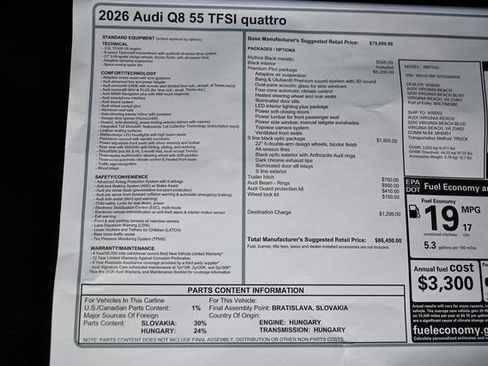 New 2026 Audi Q8 Premium Plus image 42