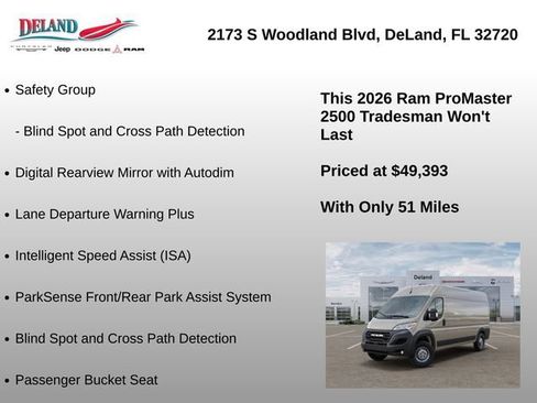 New 2026 RAM ProMaster 2500 w/ Safety Group FWD image 12