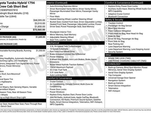 Used 2023 Toyota Tundra 1794 Edition w/ Advanced Package AWD/4WD image 5