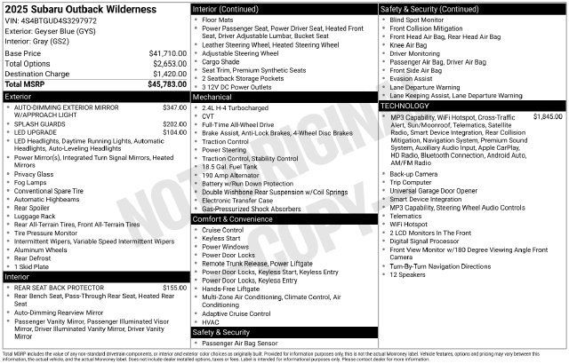 Used 2025 Subaru Outback Wilderness AWD/4WD image 21